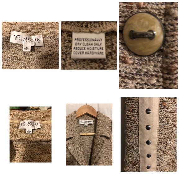 Vintage 2 Piece Suit St John Brown Jacket/Coat with Skirt 70’s Retro Fall Size 6 - Picture 6 of 8